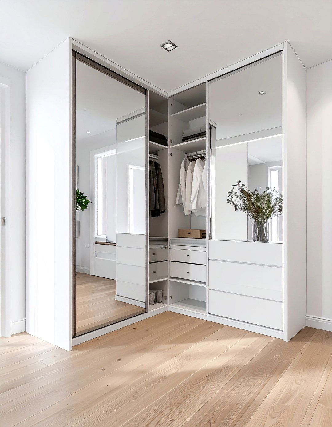 Corner Wardrobe - 30 bedroom corner storage ideas