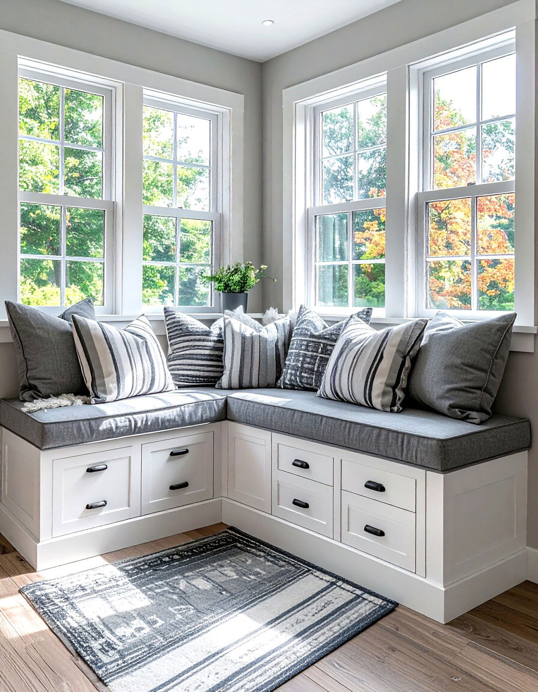 Corner Window Seat - 30 bedroom corner storage ideas