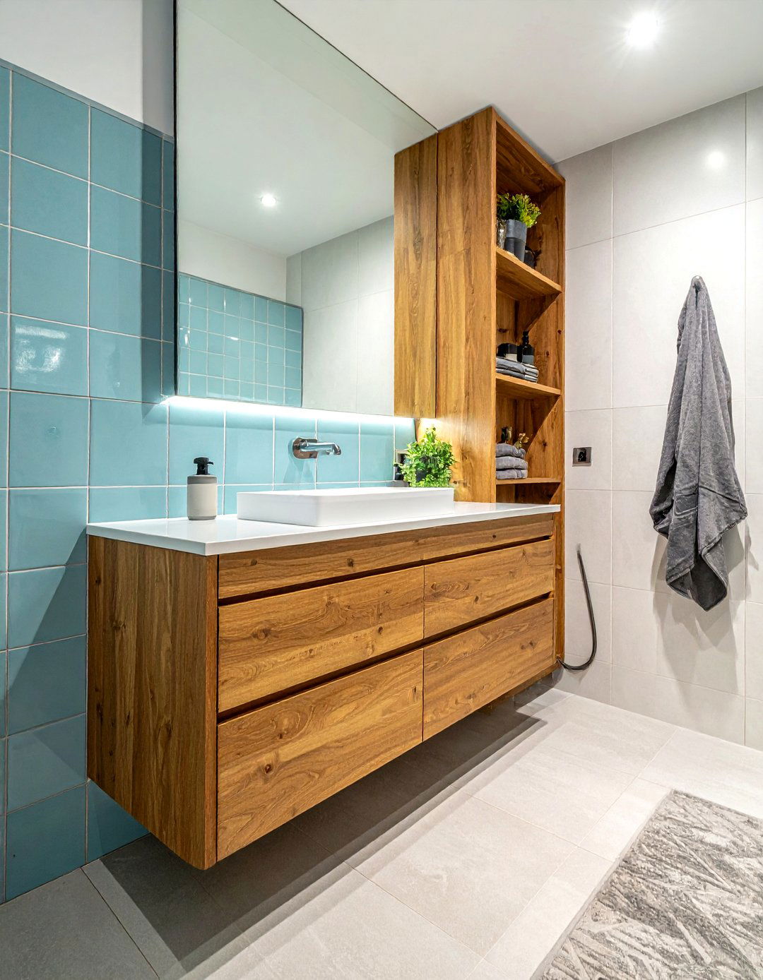 Corner Wood Vanity - 30 wood vanity bathroom ideas