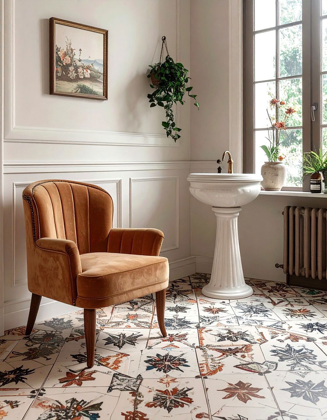 Corner bathroom chair - 30 bathroom seating arrangements ideas