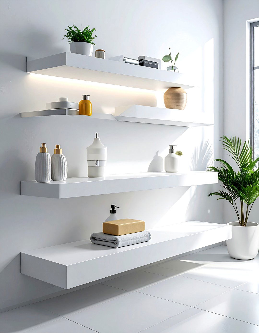 Corner bathroom shelves - 30 bathroom wall shelving ideas