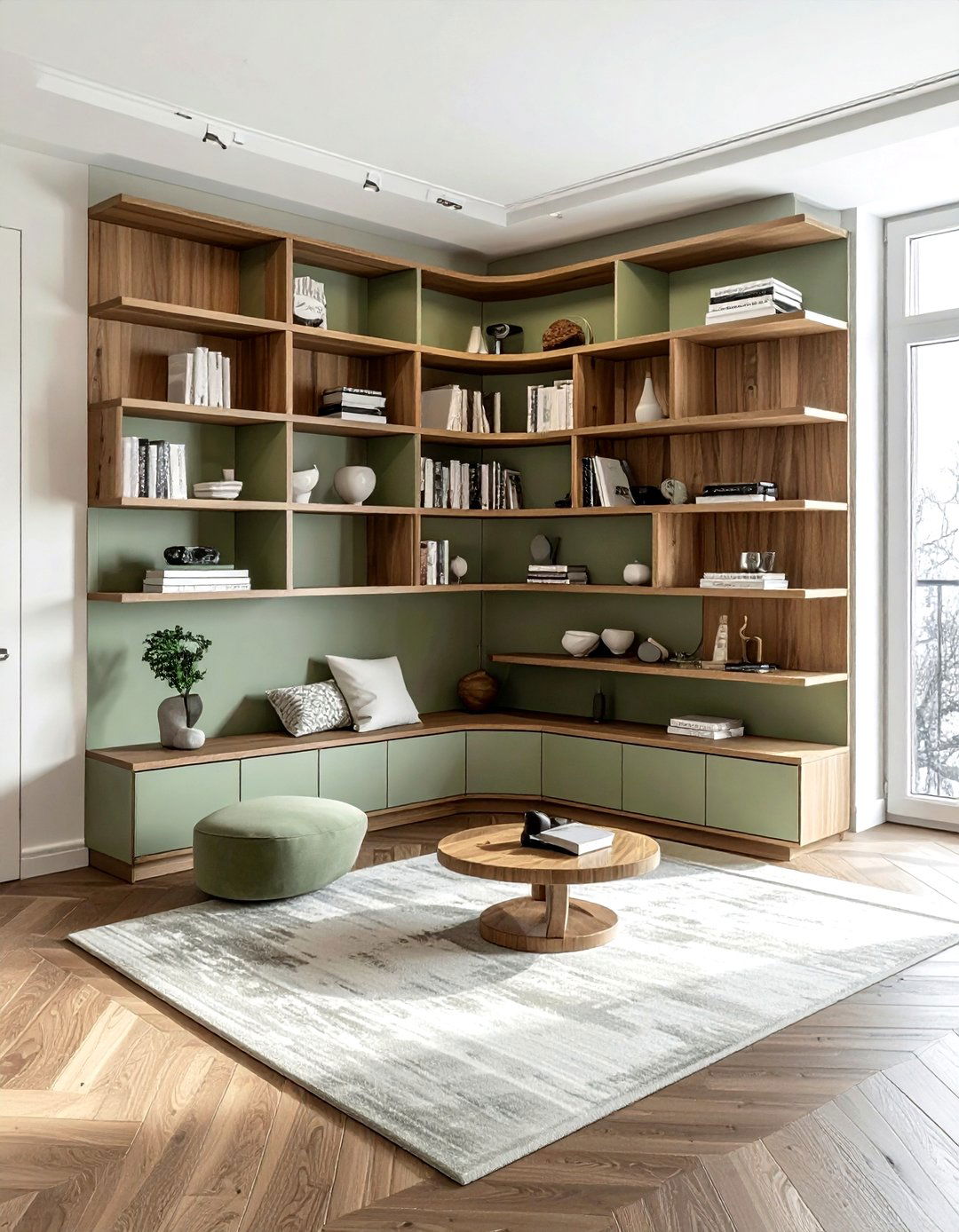 Corner bookcase unit - 30 built-in bookcase ideas