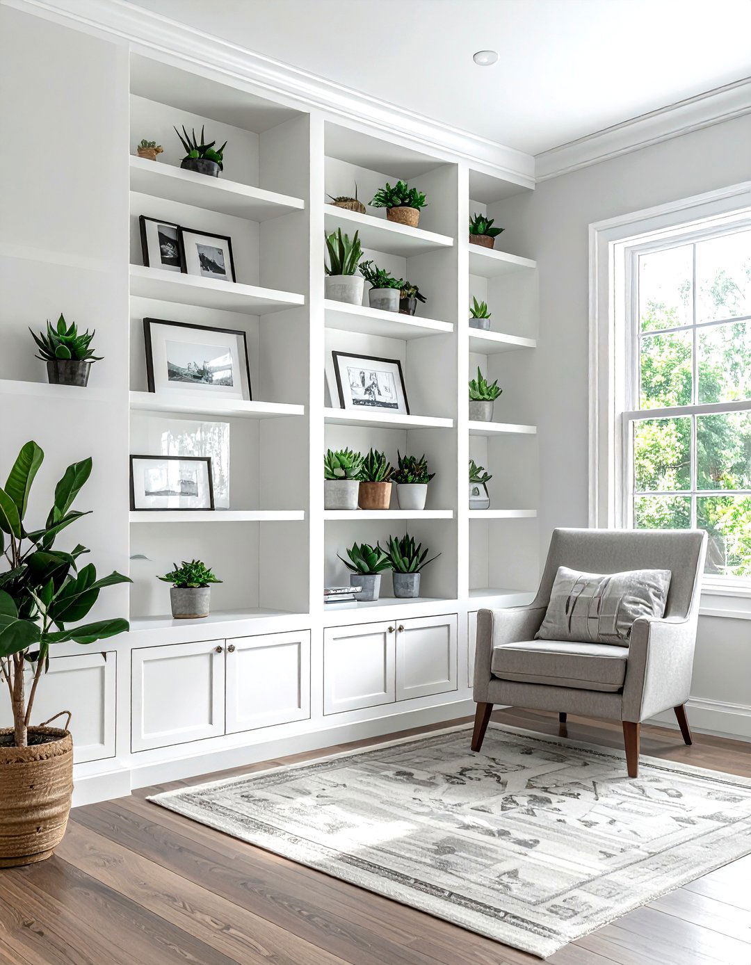 Corner built in shelving - 30 living room built-in ideas