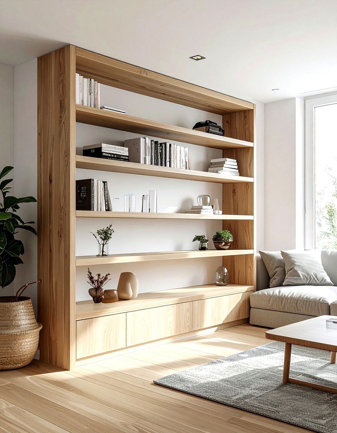 Corner built in shelving - 30 living room built-in storage ideas