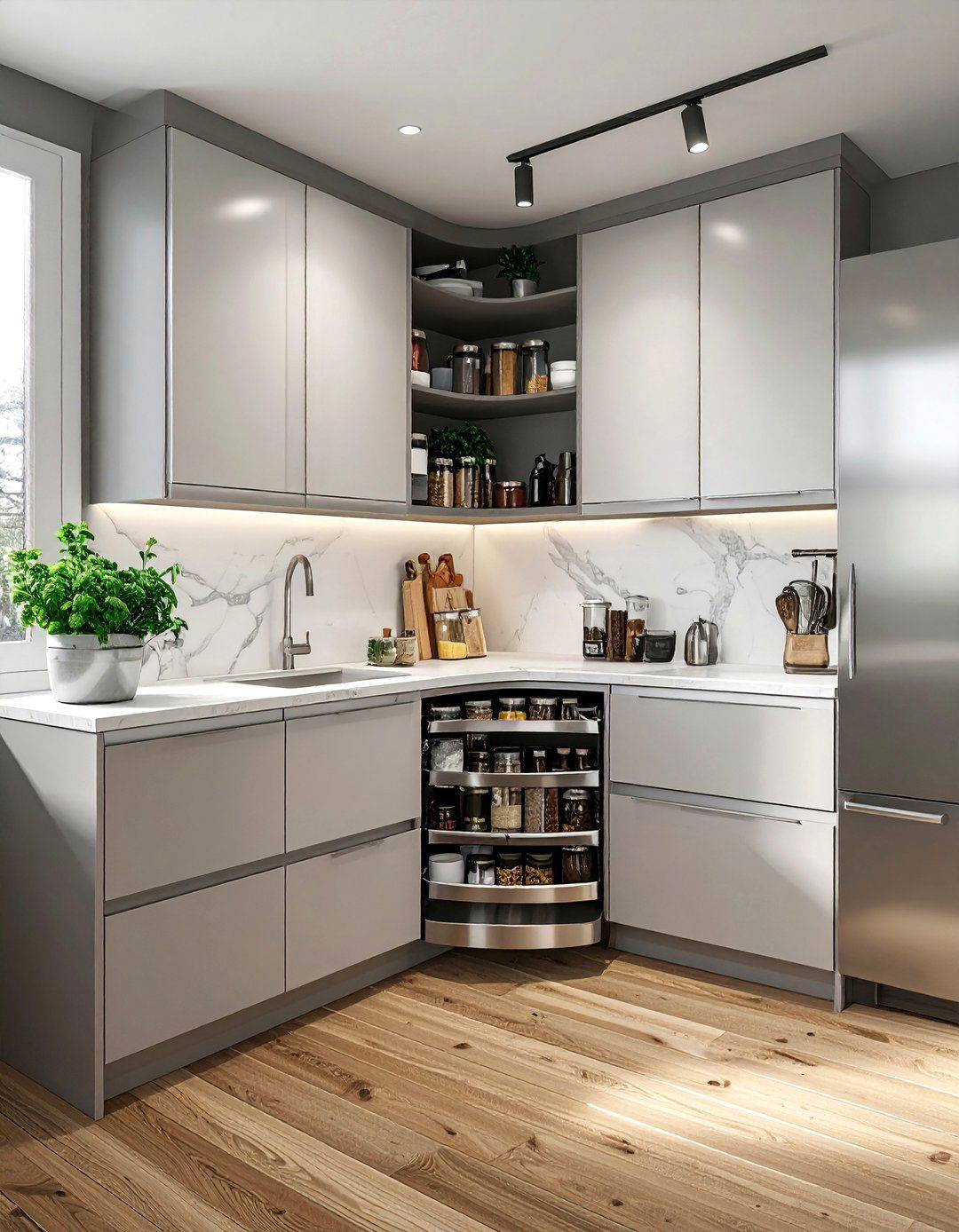 Corner cabinet solutions - 30 DIY kitchen cabinet ideas