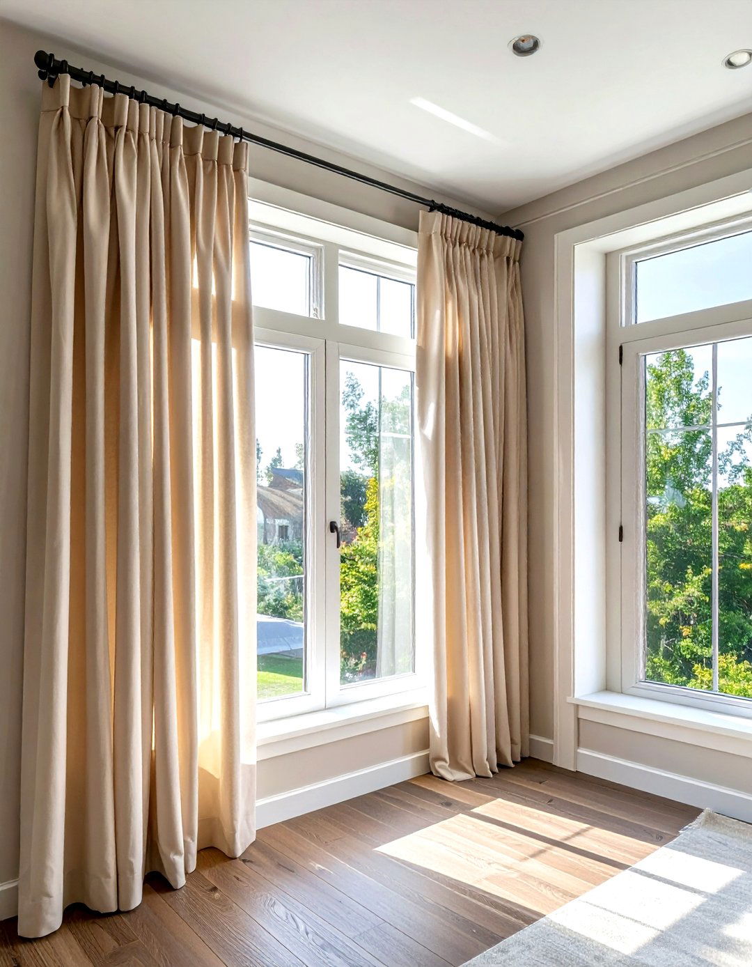 Corner curtain rod - 30 curtain rod ideas