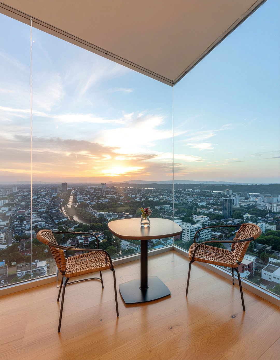 Corner dining area with view - 30 penthouse dining room ideas