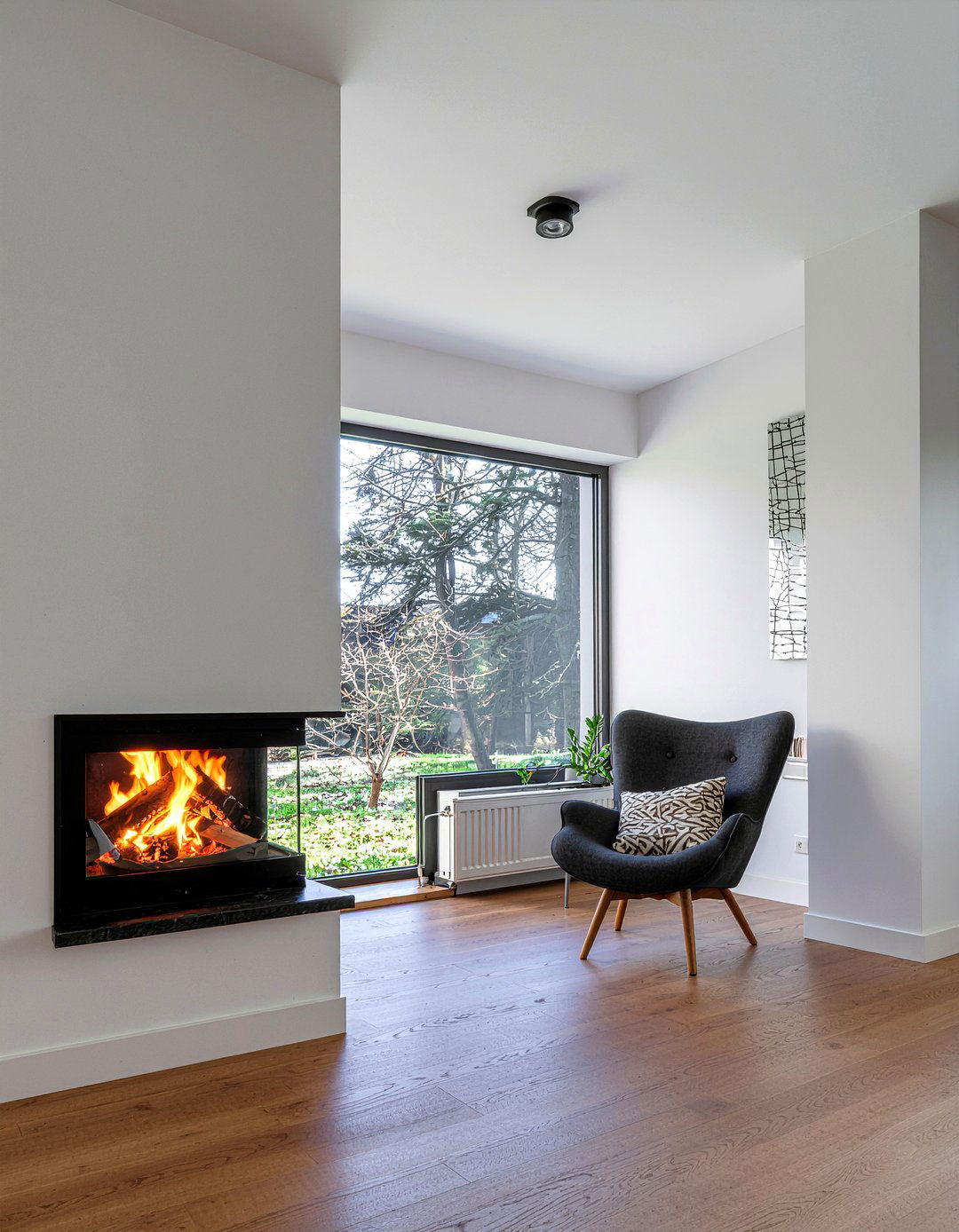 Corner double sided fireplace - 30 living room double sided fireplace ideas