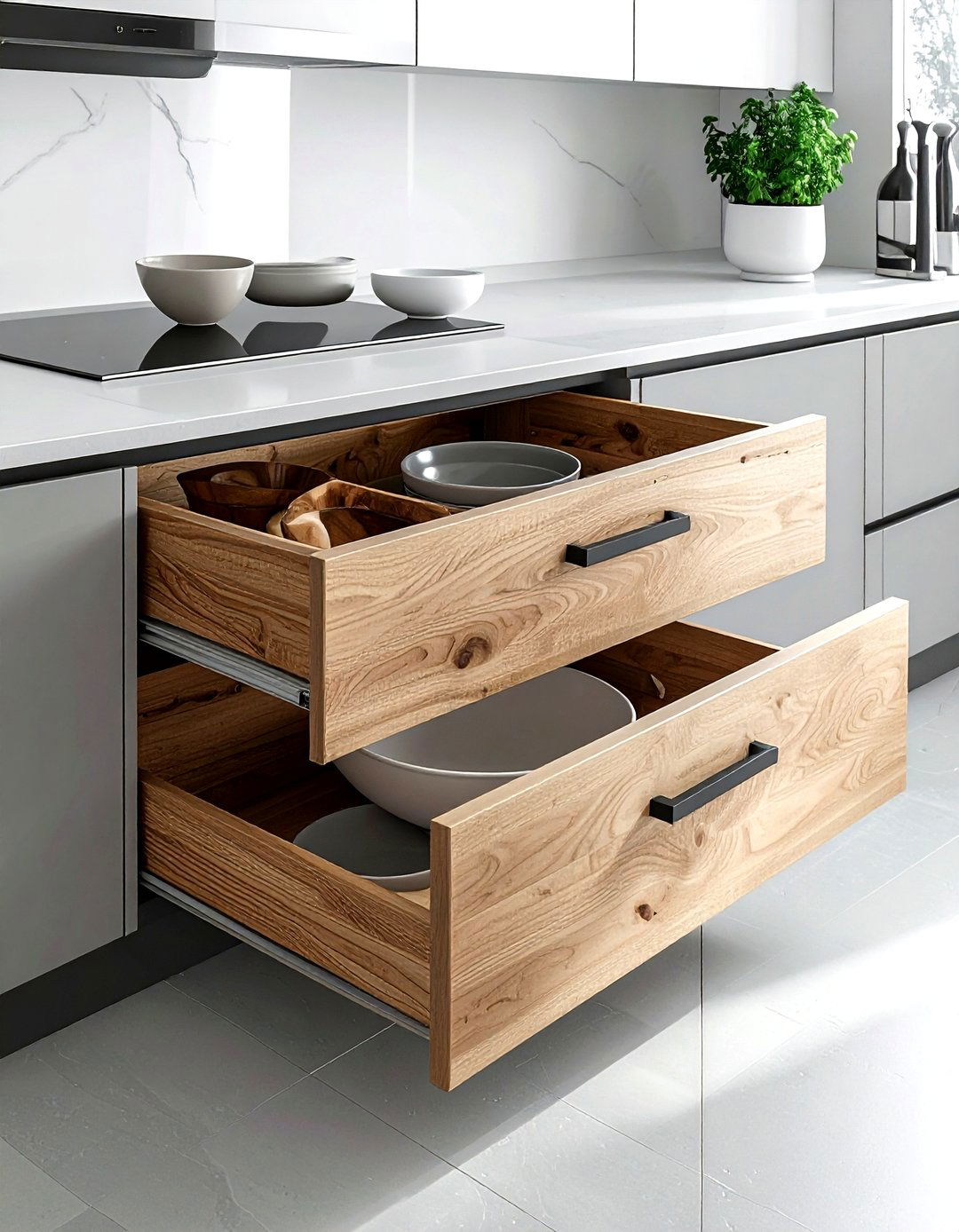 Corner drawer system - 30 kitchen creative storage ideas