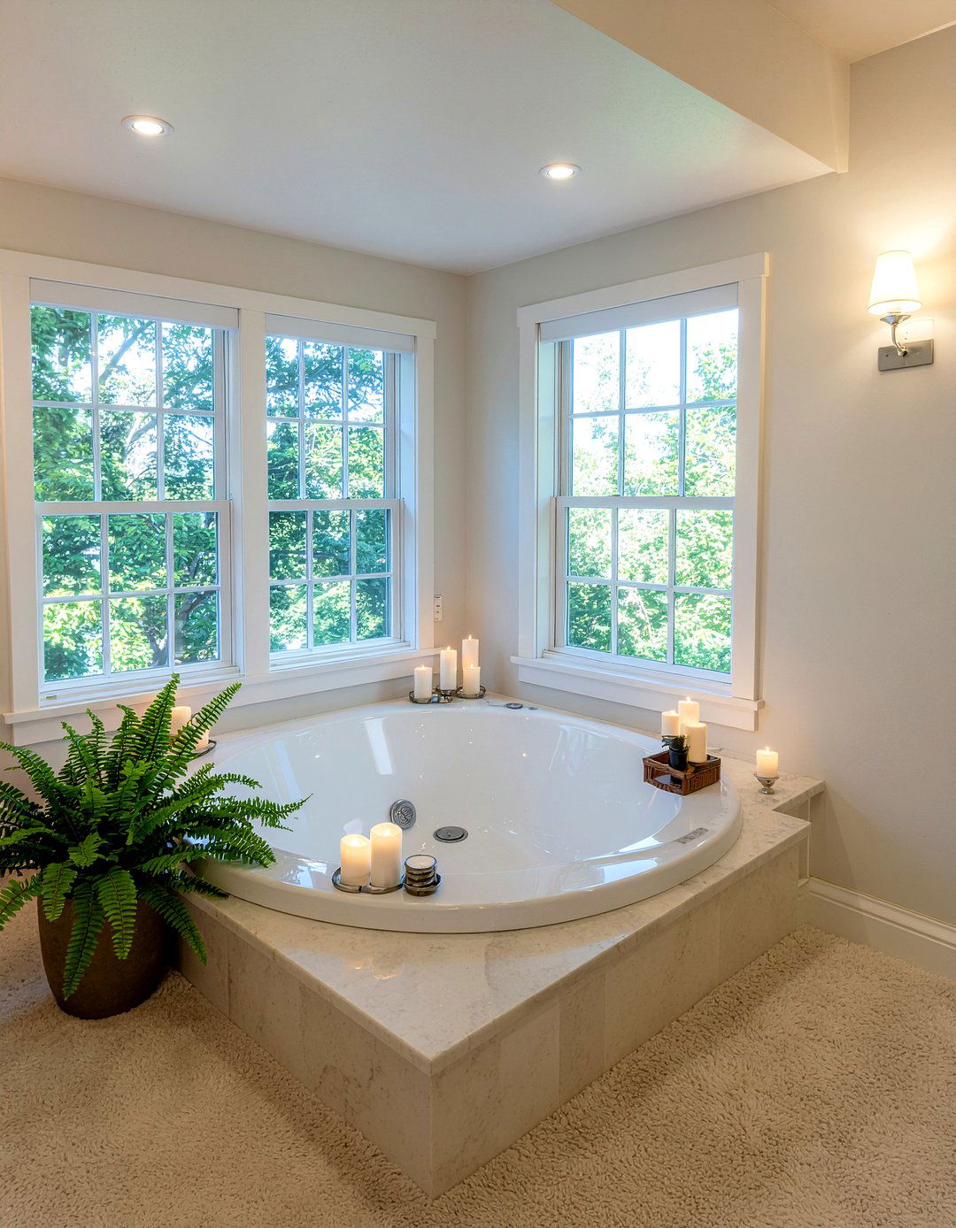 Corner drop in tub - 30 master bathroom tub ideas