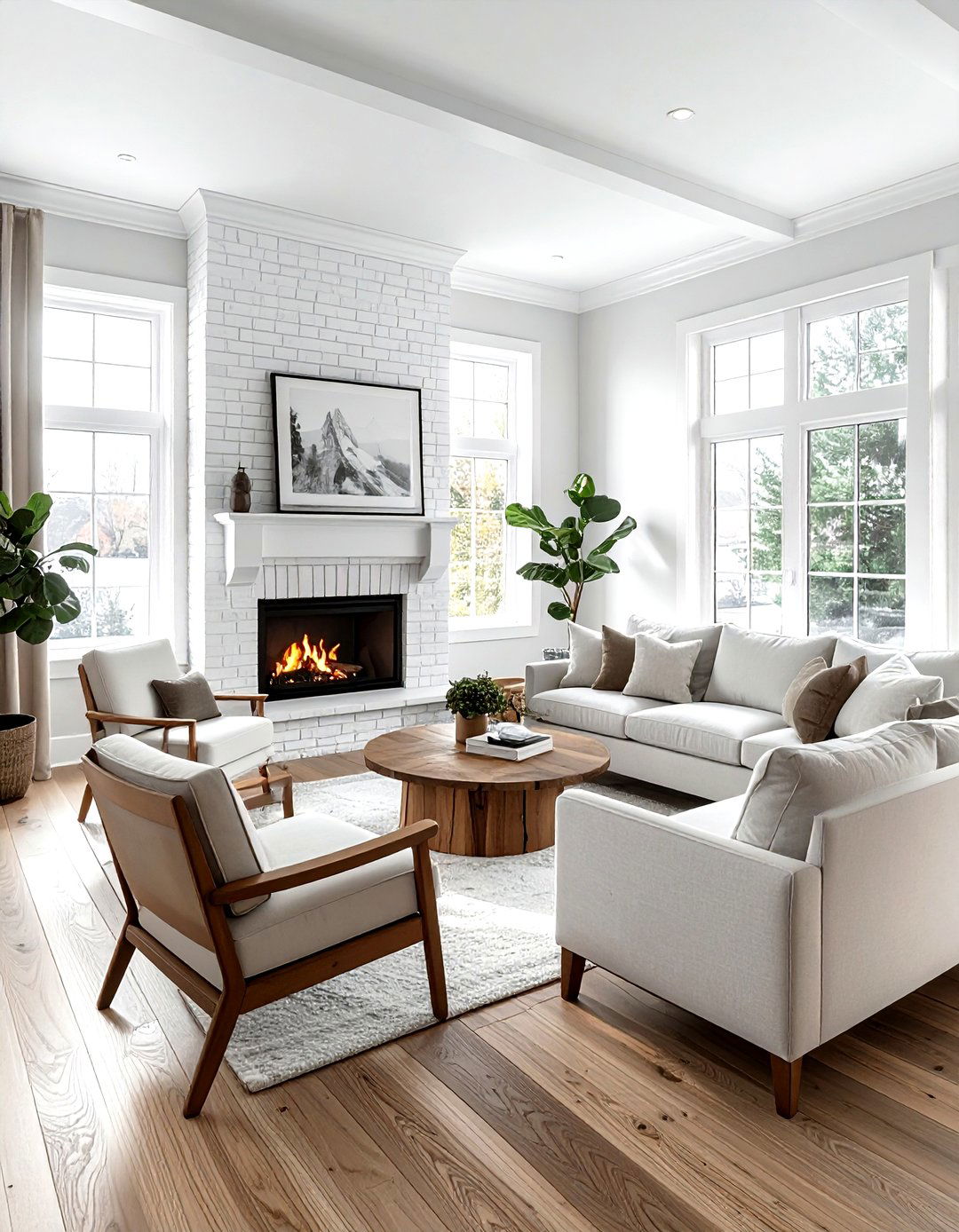 Corner fireplace furniture arrangement - 30 living room floor plan ideas