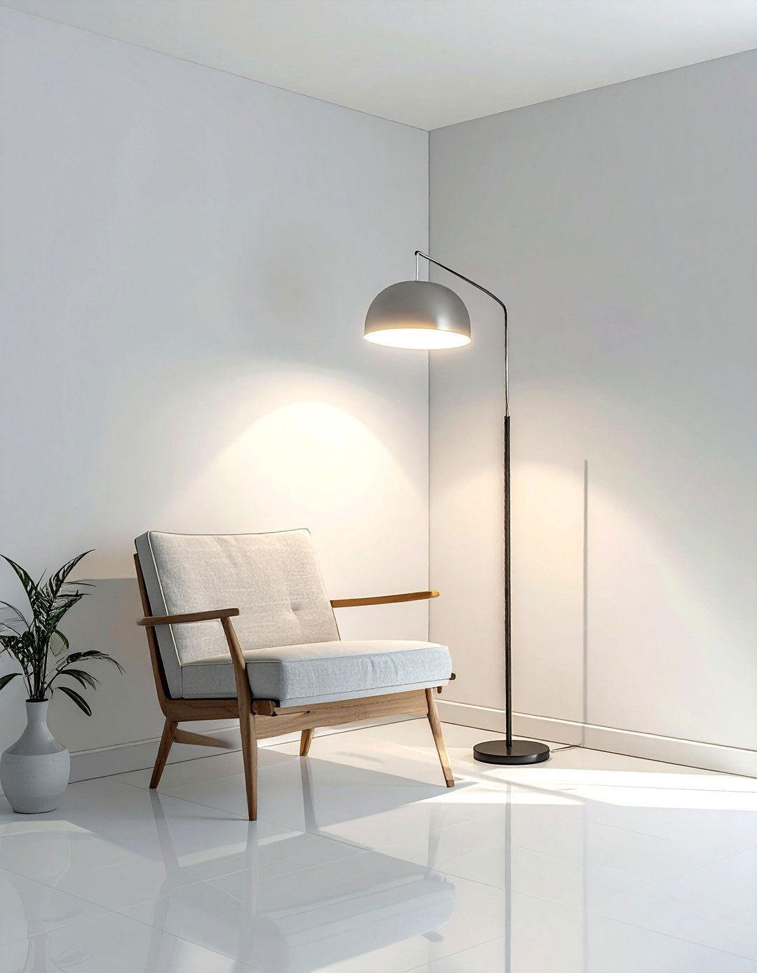 Corner floor lamp - 30 LED light decor ideas