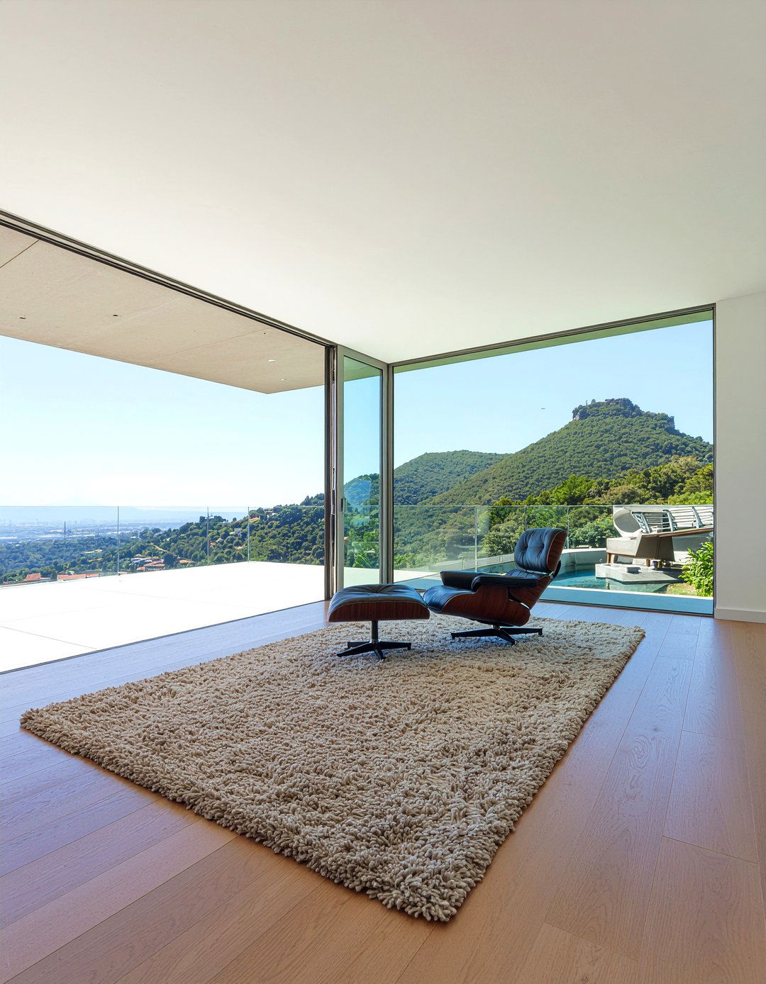 Corner glass wall - 30 living room floor to ceiling windows