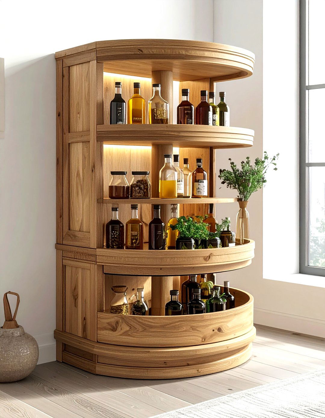 Corner lazy susan cabinet - 30 kitchen creative storage ideas