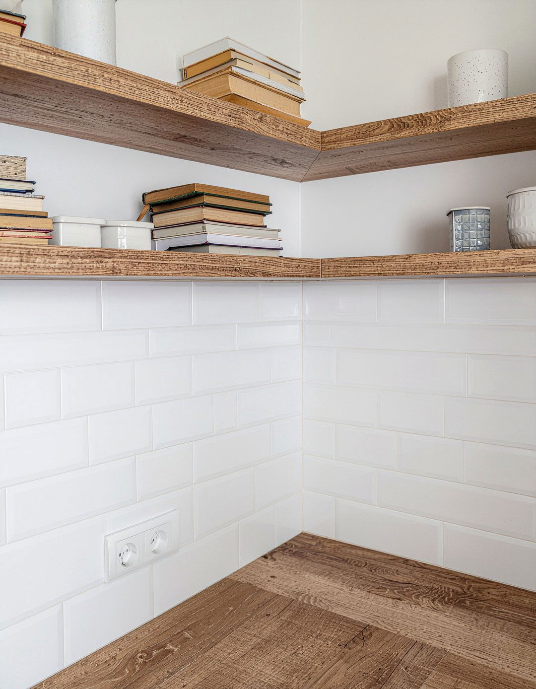 Corner open shelving in kitchen - 30 open shelf backsplash kitchen ideas