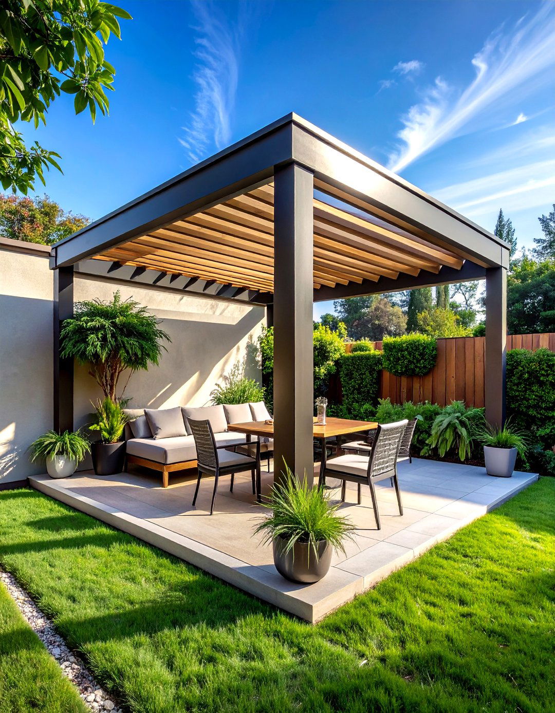 Corner pergola for small space - 30 pergola dining ideas