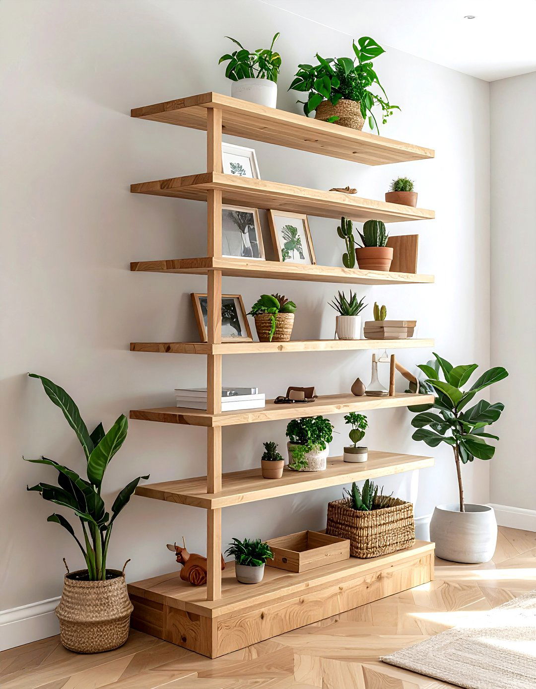 Corner shelf - 30 bedroom storage hacks