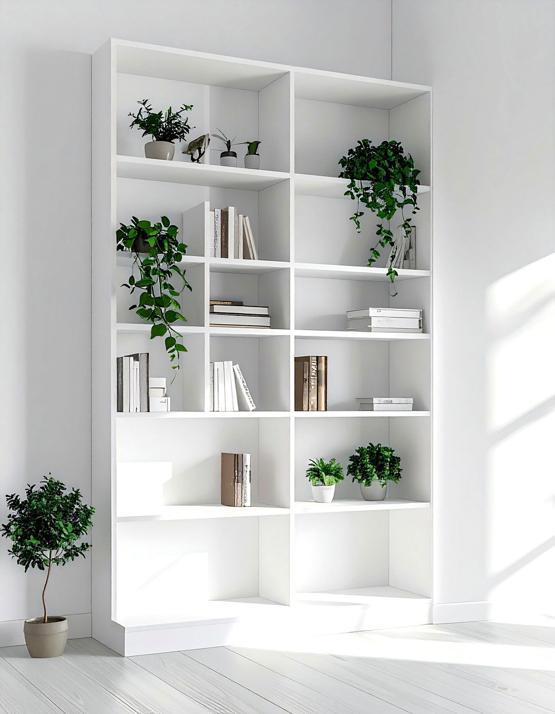 Corner shelf unit - 30 no drill bedroom ideas