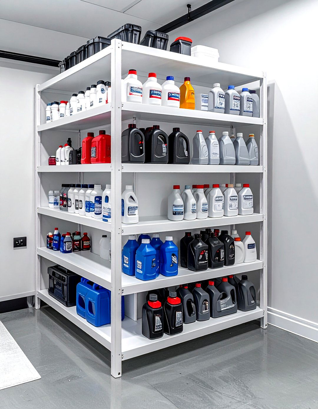 Corner shelving unit - 30 garage organization ideas