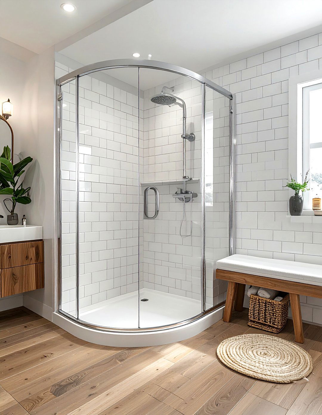 Corner shower - 30 tiny bathroom ideas