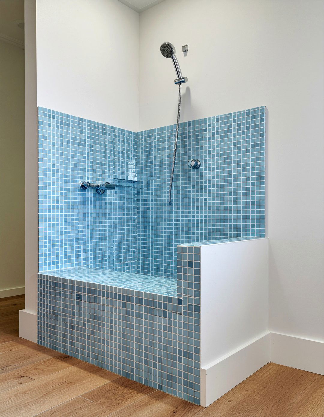 Corner shower bench - 30 bathroom bench seating ideas