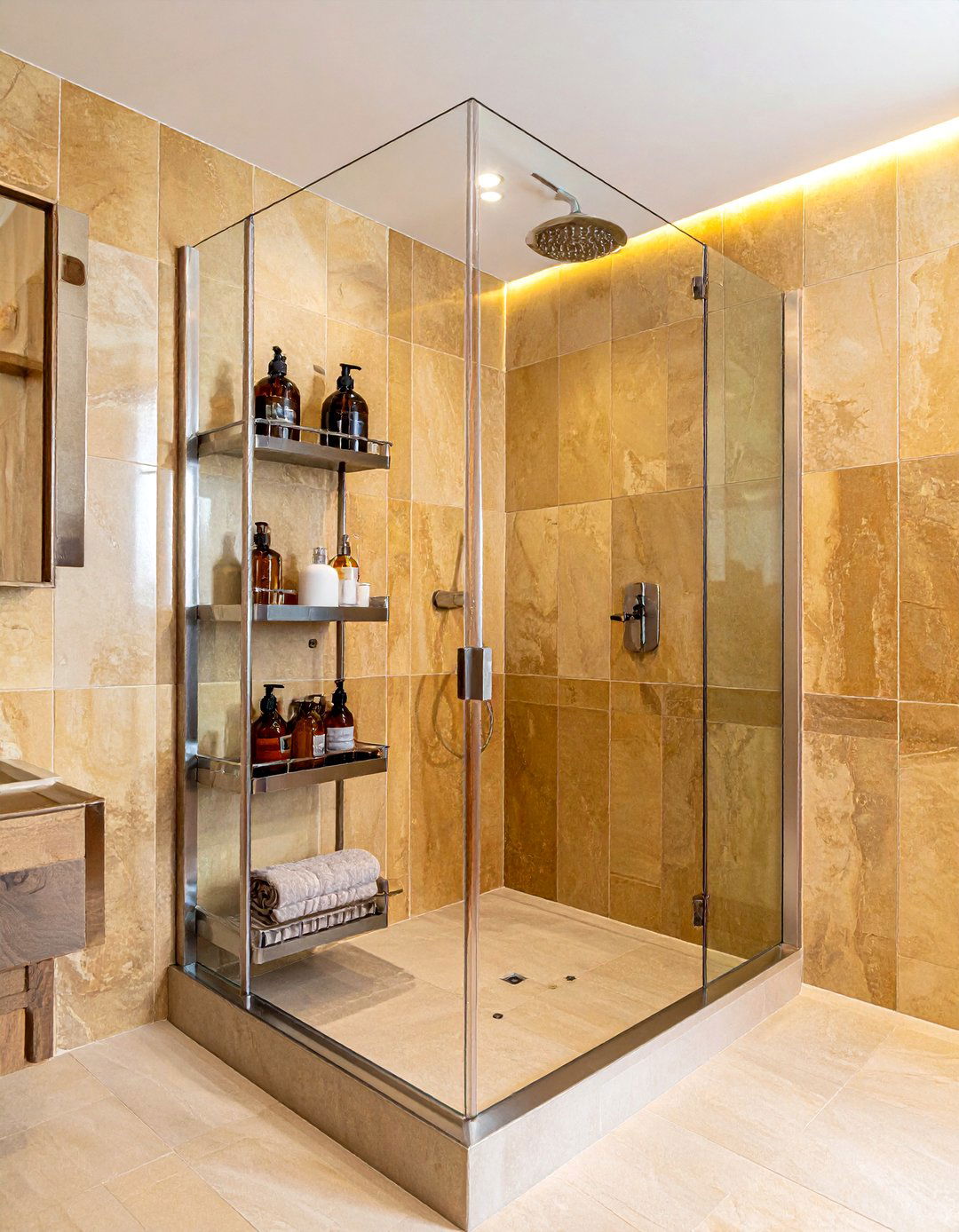 Corner shower caddy - 30 bathroom weekend project ideas