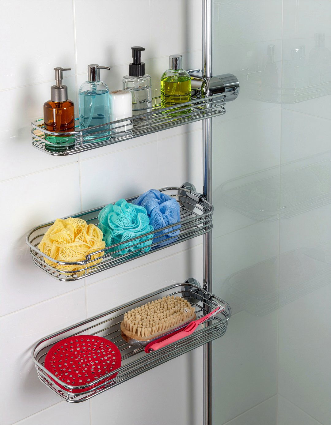 Corner shower caddy - 30 bathroom clever storage ideas