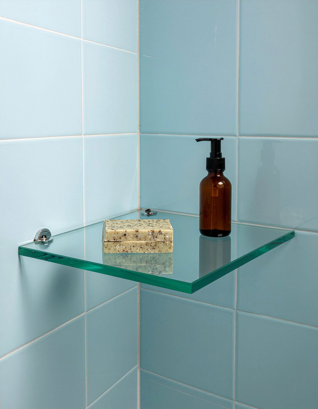 Corner shower shelf - 30 bathroom innovative storage ideas