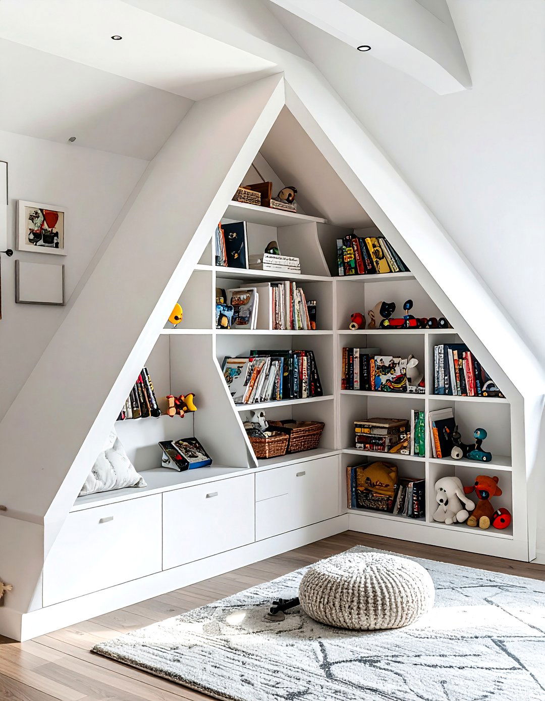 Corner storage units - 30 playroom storage ideas