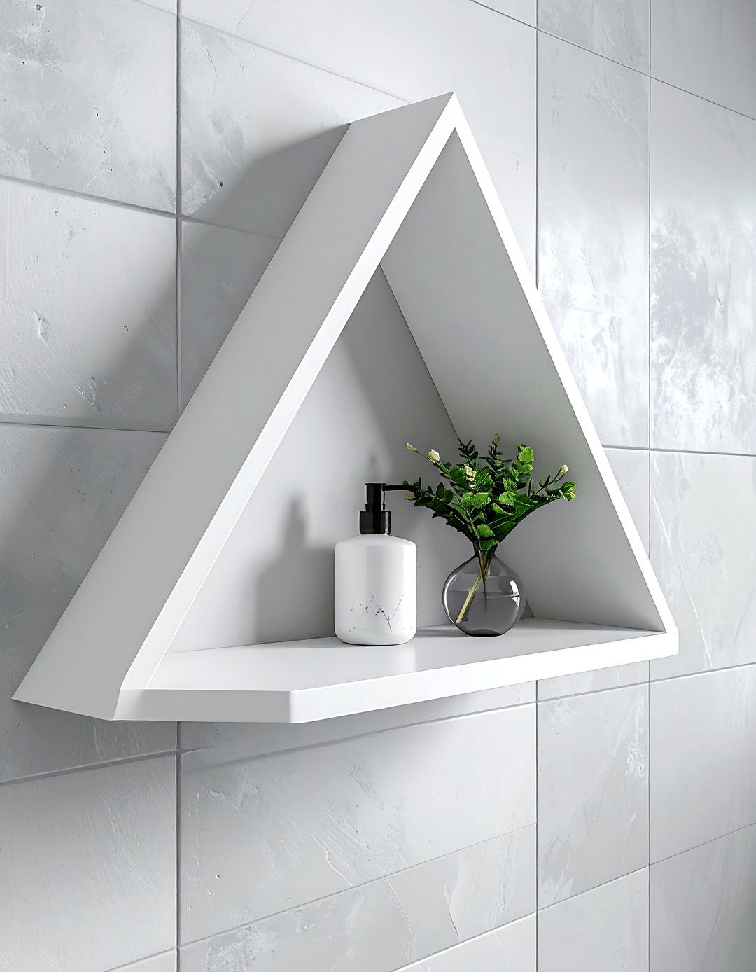 Corner wall shelf - 30 bathroom overhead storage ideas