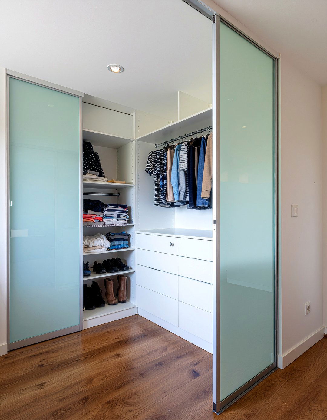 Corner wardrobe storage - 30 bedroom built-in ideas