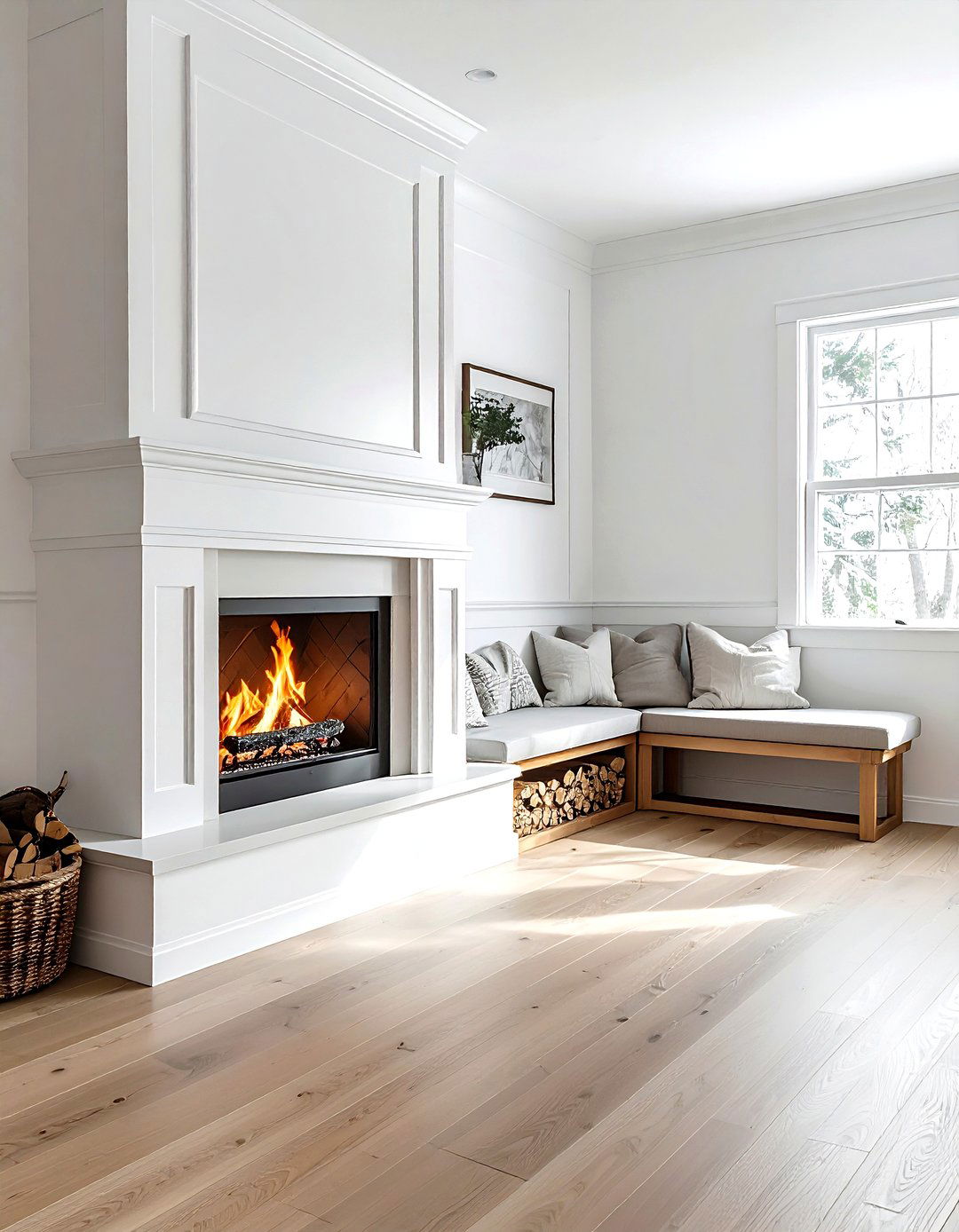 Corner wood burning fireplace - 30 living room wood burning fireplace ideas