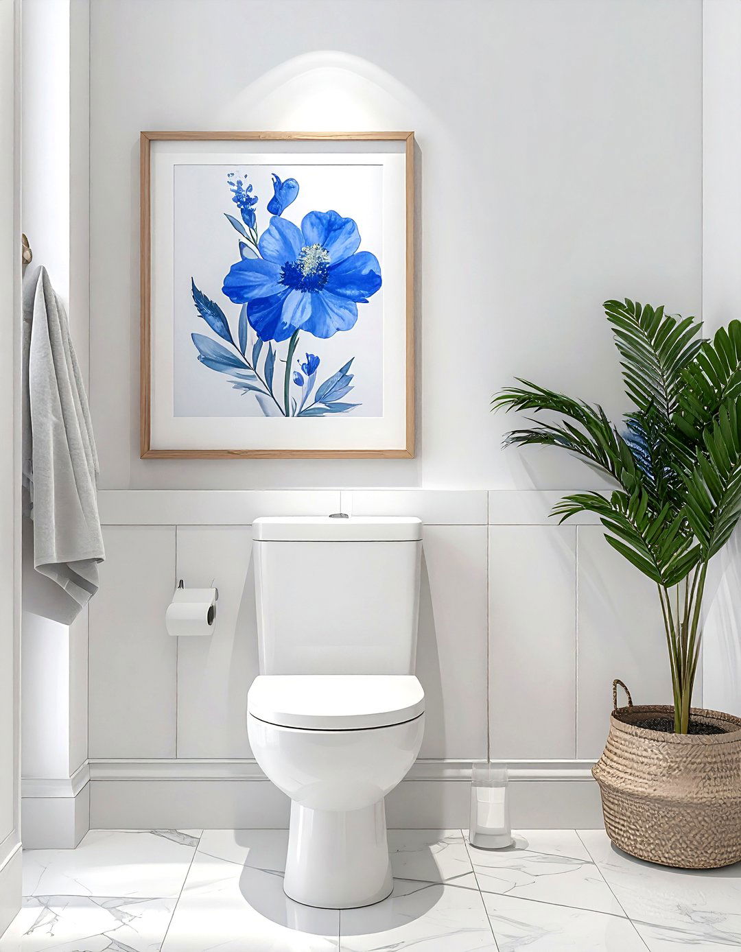 Cornflower Blue Art - 30 blue bathroom decor ideas