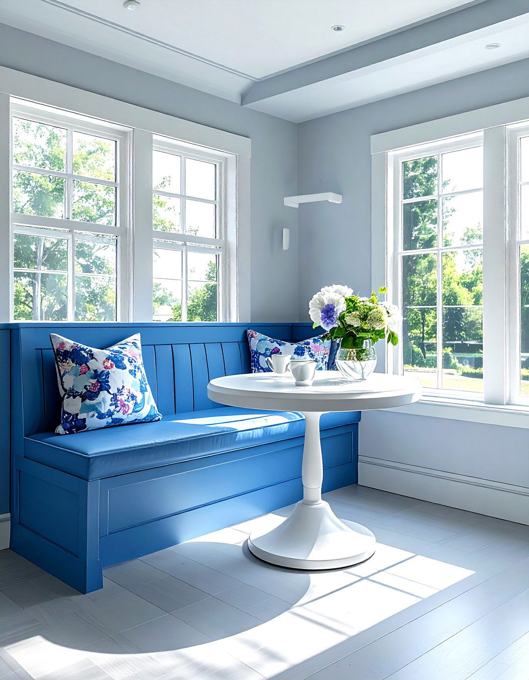 Cornflower Blue Breakfast Nook - 30 blue decor ideas