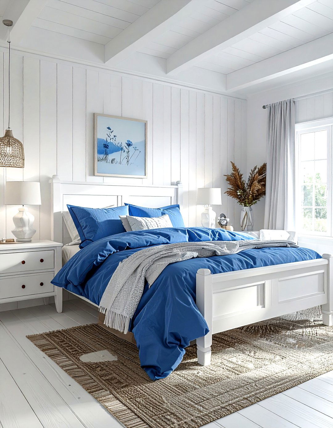 Cornflower Blue Country Bedroom - 30 minimalist blue bedroom ideas