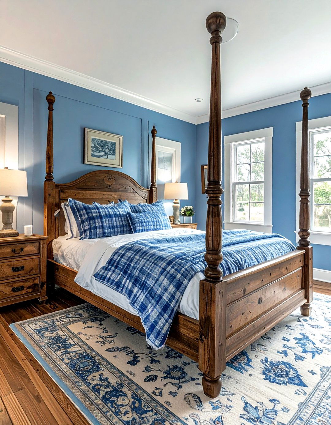 Cornflower Blue Country Bedroom - 30 blue bedroom design ideas