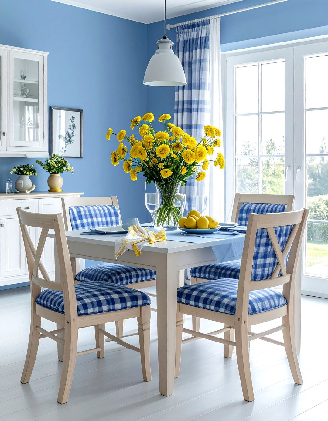 Cornflower Blue Dining Room - 30 blue dining room design ideas
