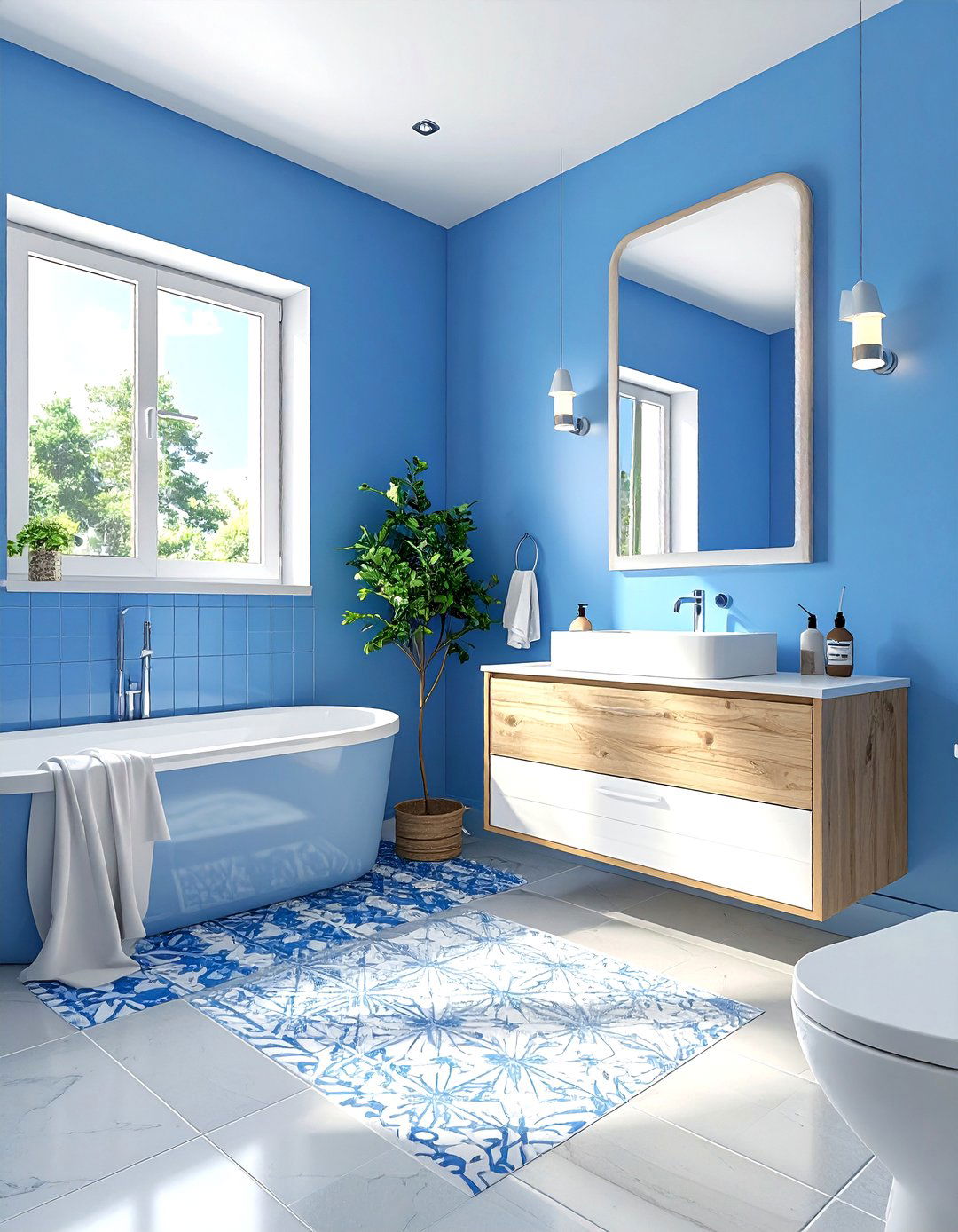 Cornflower blue bathroom - 30 blue bathroom design ideas