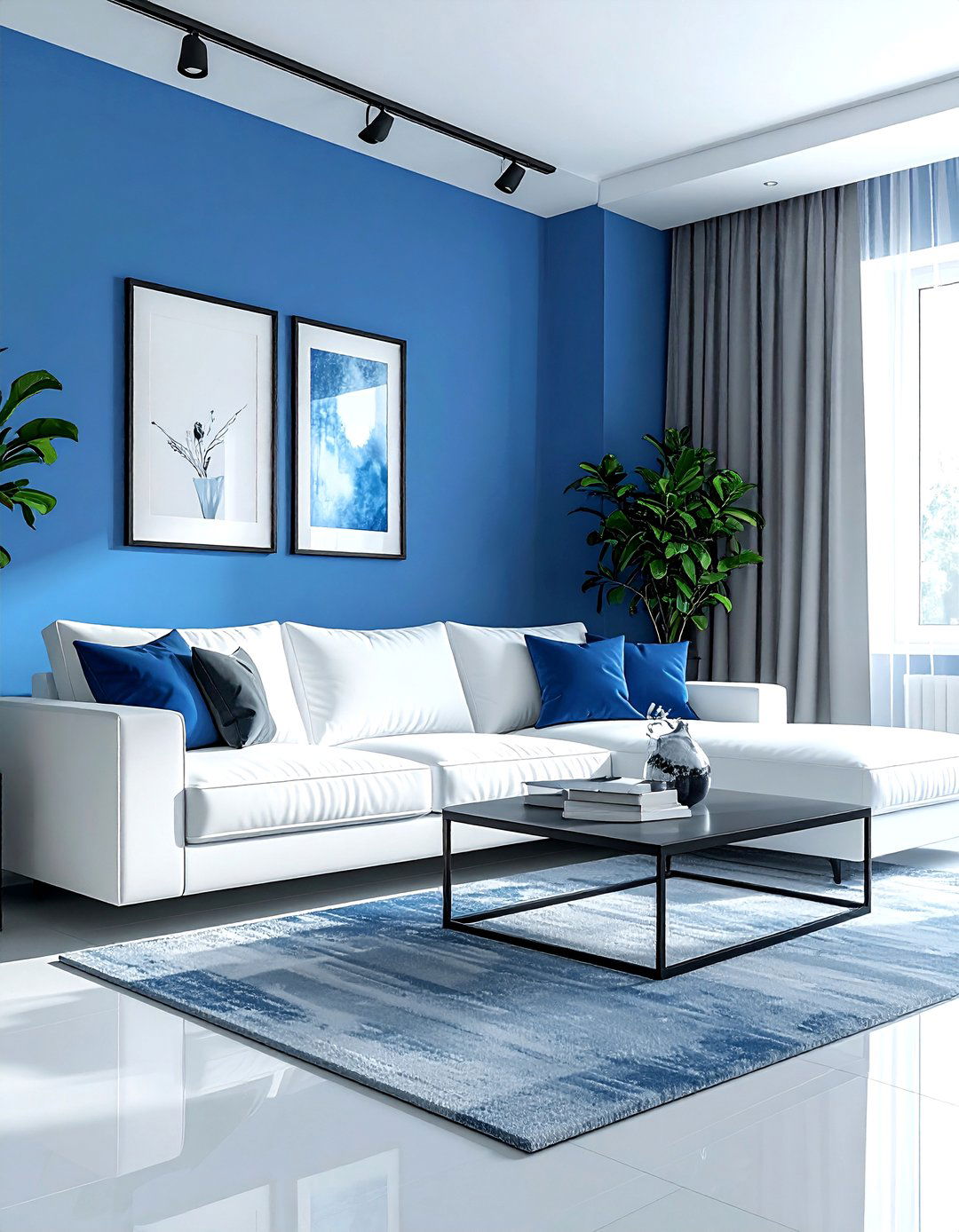 Cornflower blue living room - 30 contemporary blue living room ideas