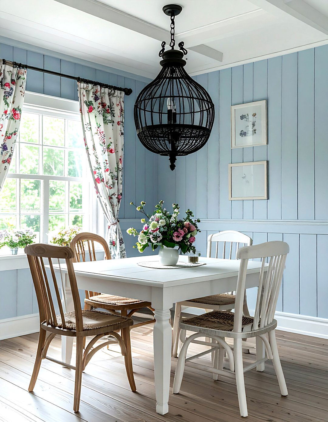Cottage Dining Room - 30 black chandelier dining room ideas