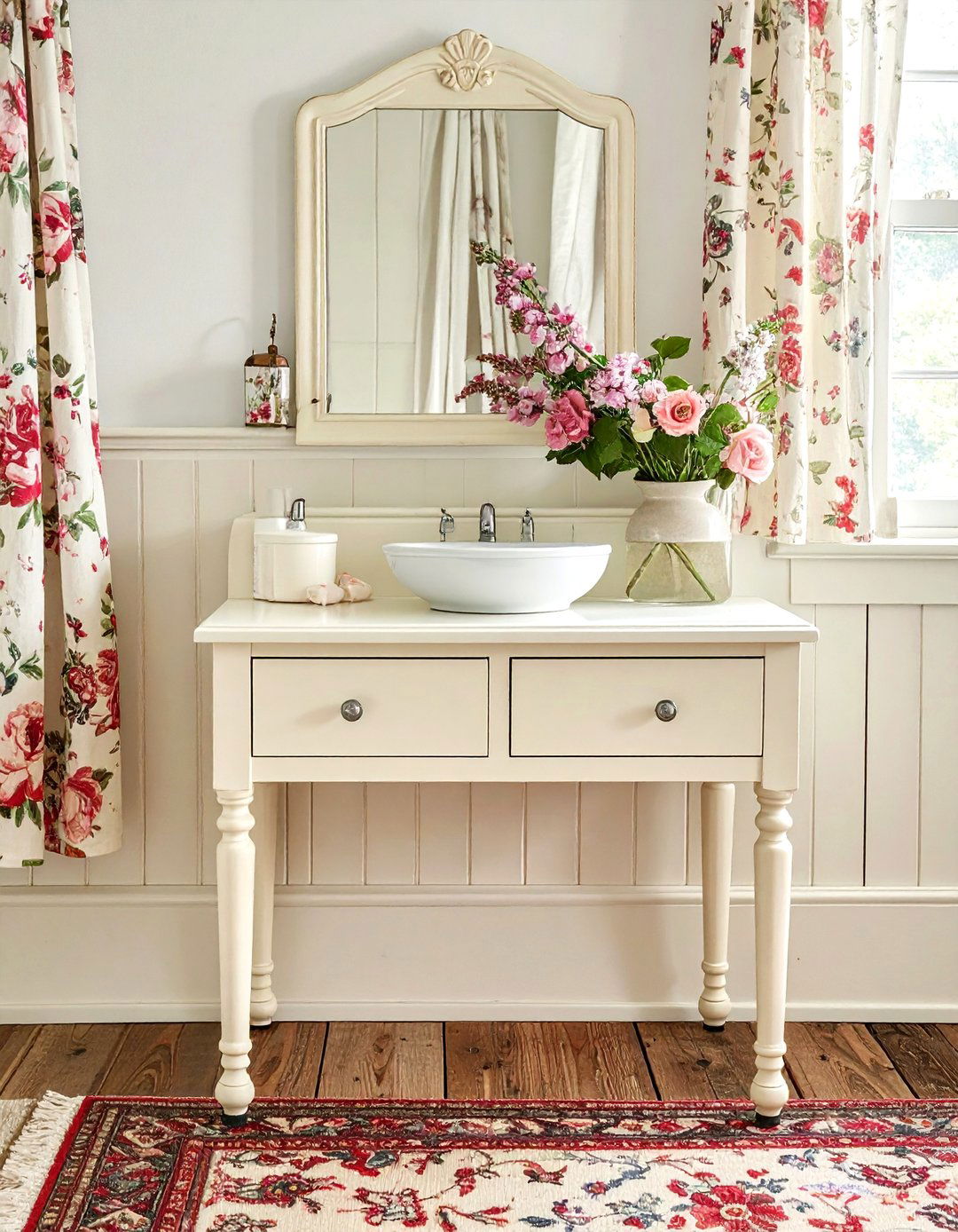 Cottage Style Vanity - 30 farmhouse bathroom vanity ideas