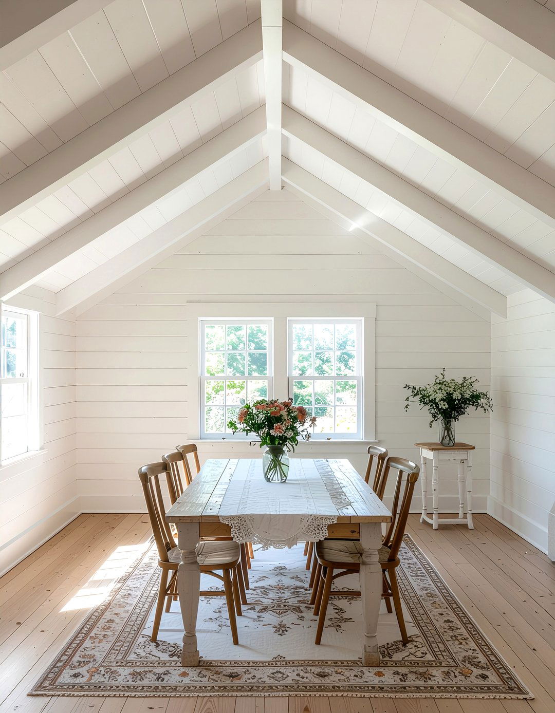 Cottage dining room low vault - 30 dining room vaulted ceiling ideas