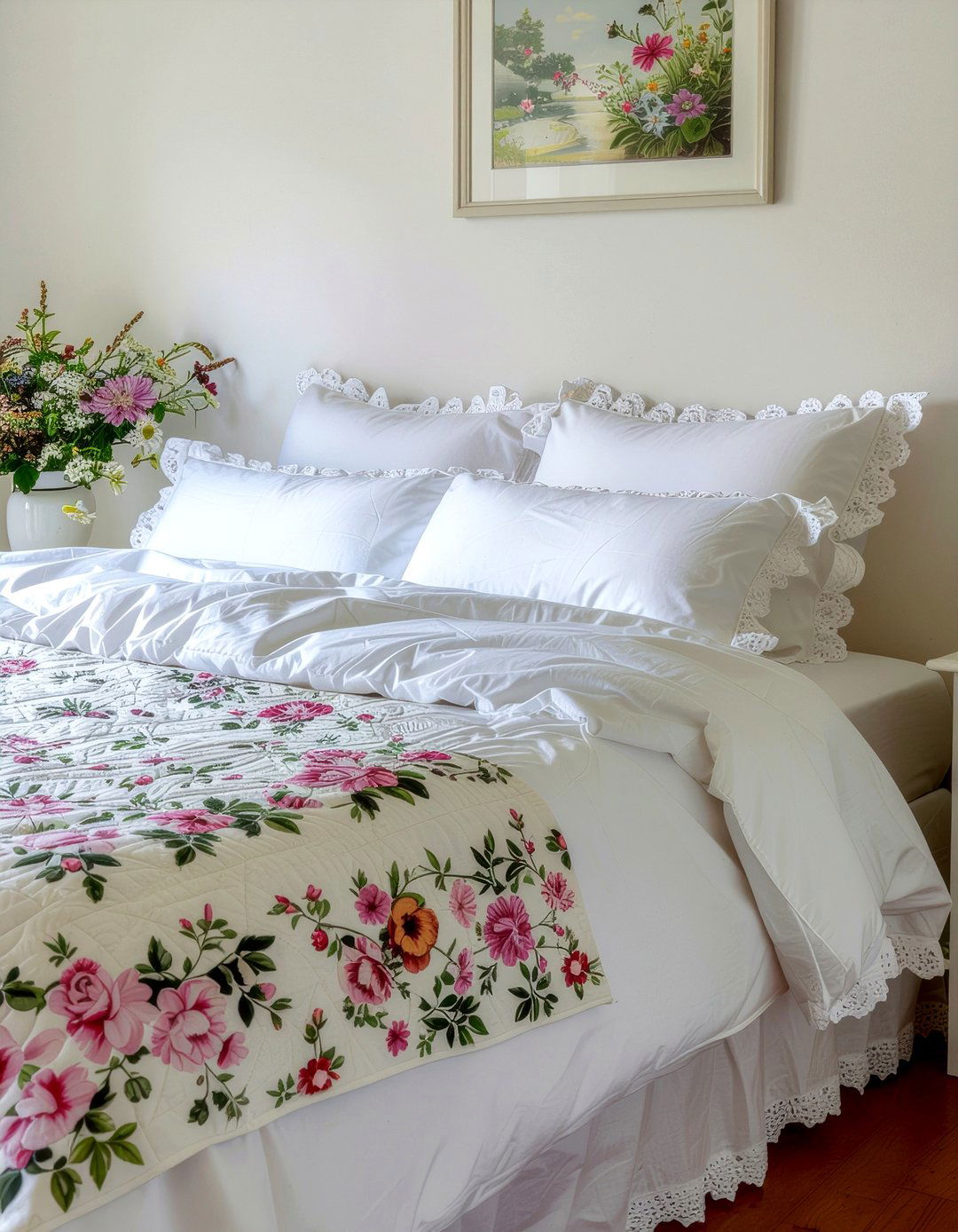 Cottagecore White Bedroom - 30 bedroom white bedding ideas