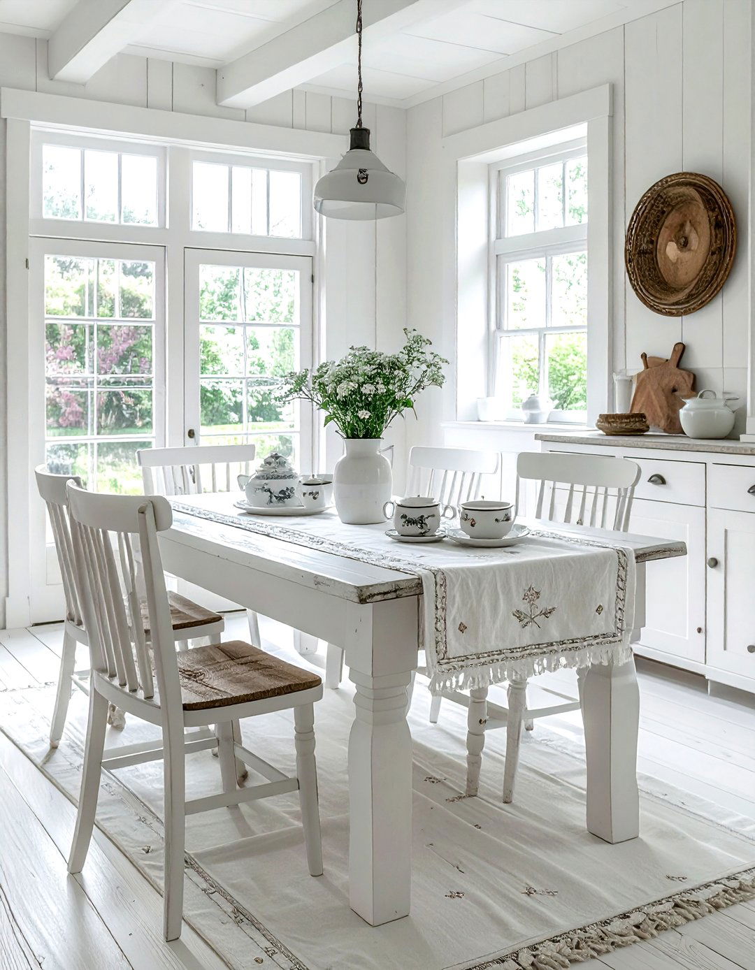 Cottagecore White Dining Room - 30 white dining room ideas