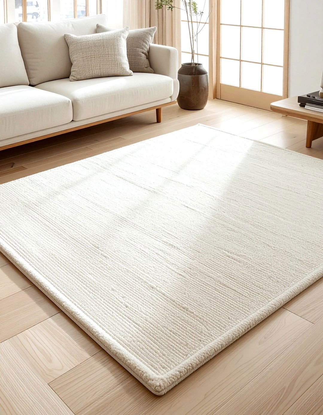 Cotton Area Rug - 30 Japanese minimalist decor ideas