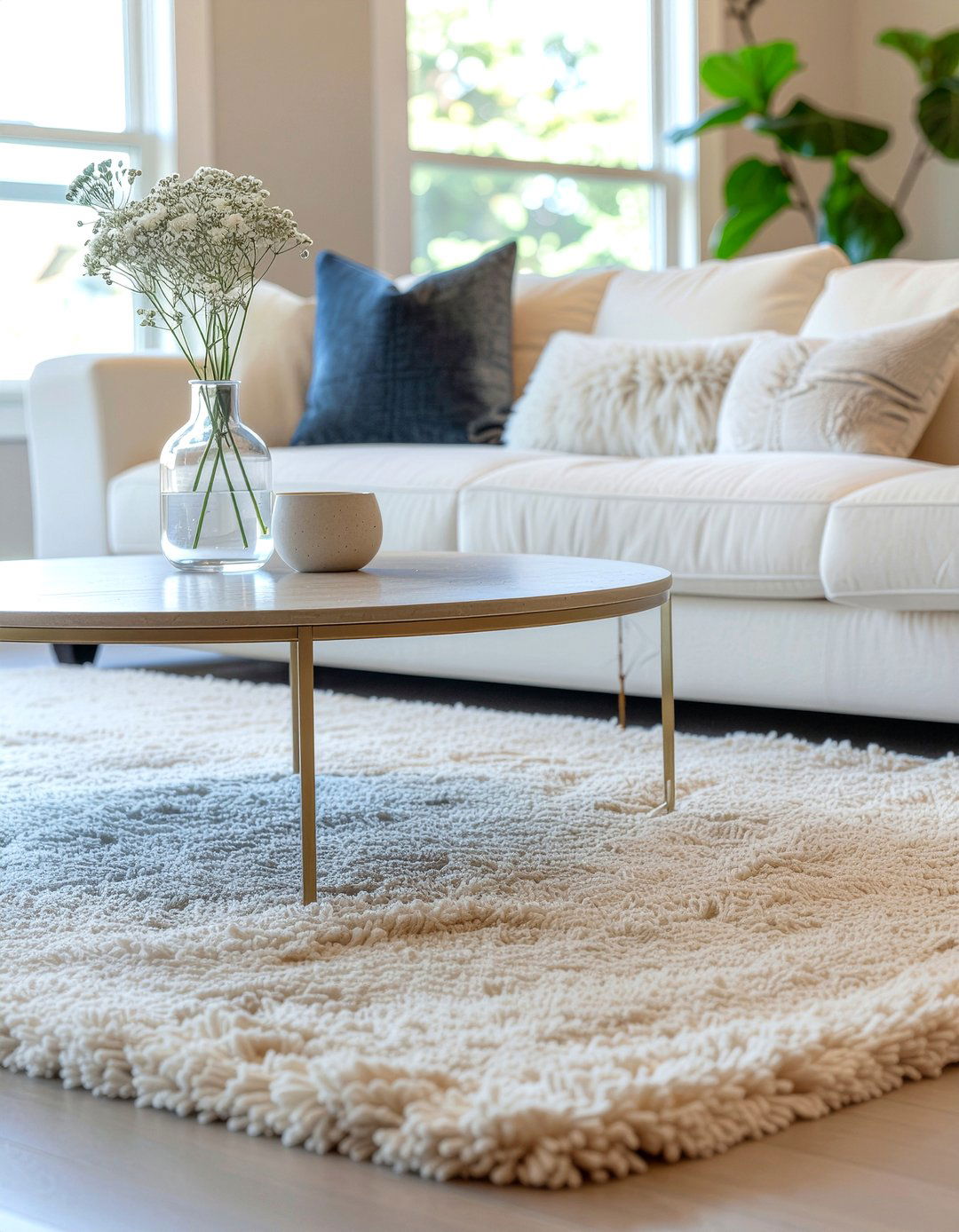 Cotton Chenille Rug - 30 cotton living room ideas