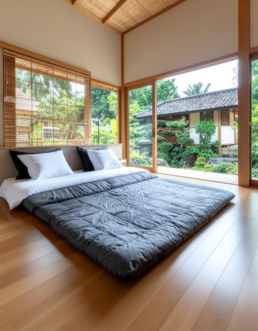 Cotton Floor Cushion - 30 zen bedroom ideas