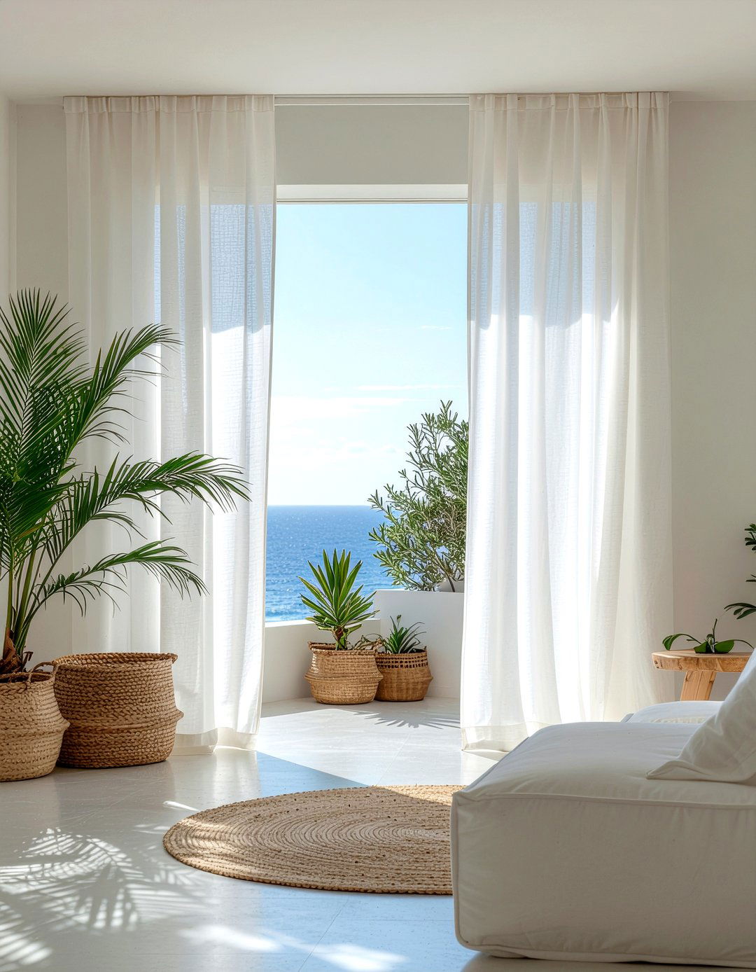 Cotton Gauze Curtains - 30 cotton living room ideas