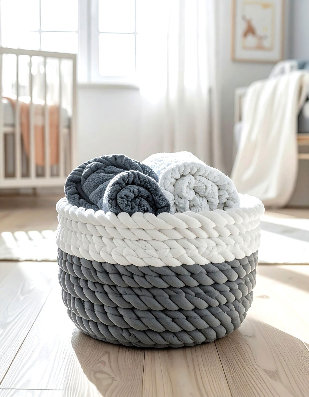Cotton Rope Basket - 30 blanket basket ideas