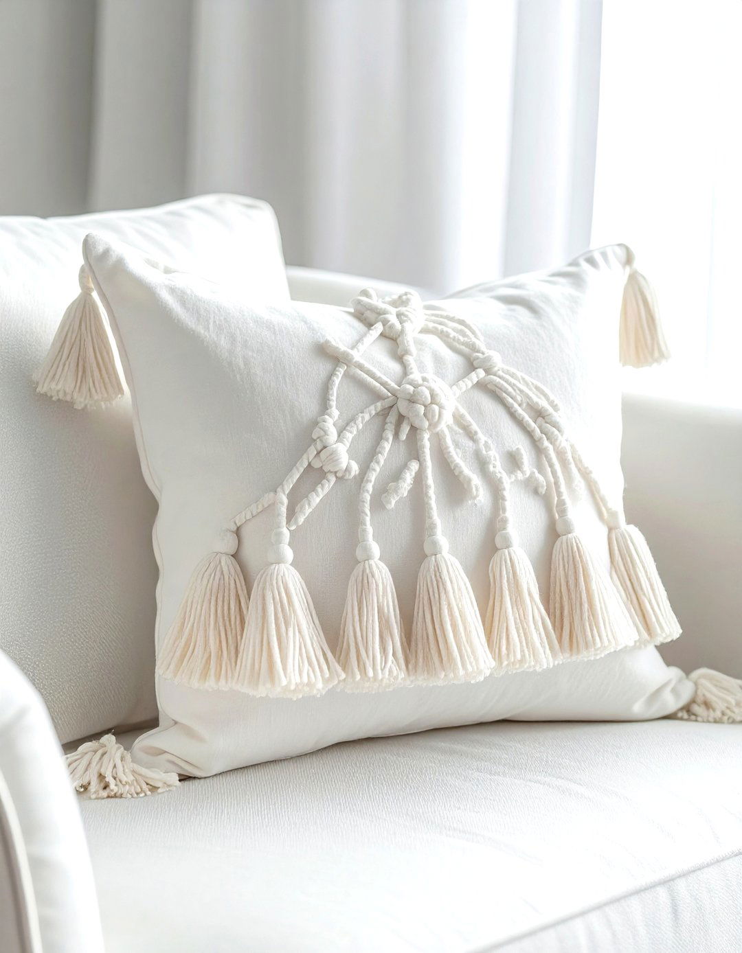 Cotton Tassel Pillow - 30 cotton decor ideas